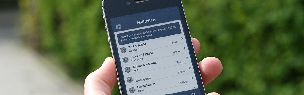 A mapping app open in one hand.