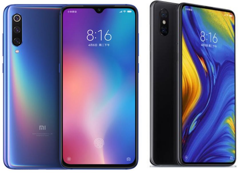 Xiaomi Mi 9 and Mi Mix 3